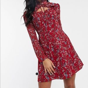 Missguided front tie red dress